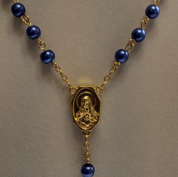Vintage Rosary Blue Beads - Picture 3 of 8